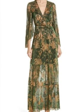 ba&sh Vianca Metallic Maxi Dress